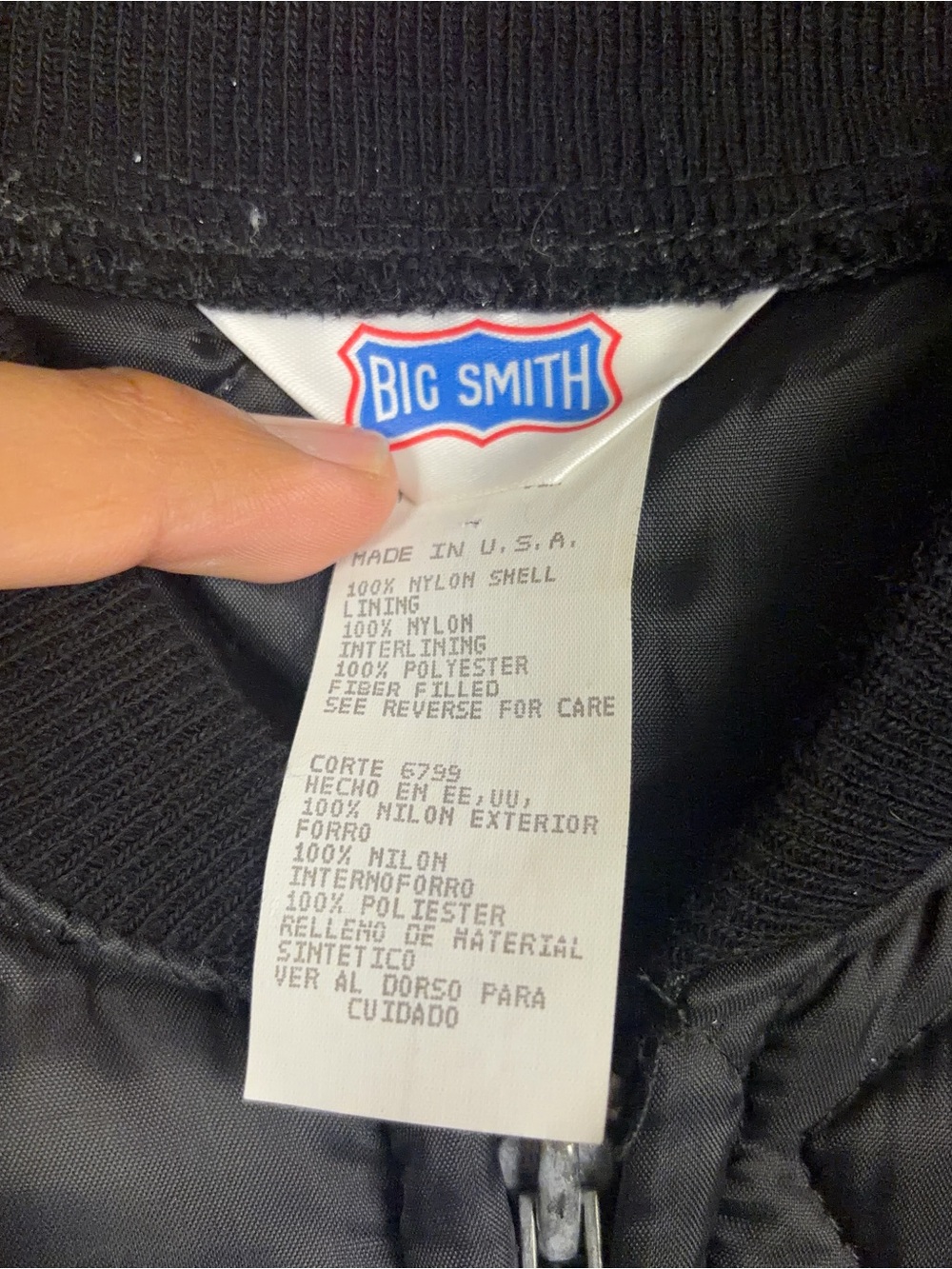 Vintage Big Smith Quilted Vest Mens Size 3XL Black Zip Up Made in USA - Picture 4 of 15